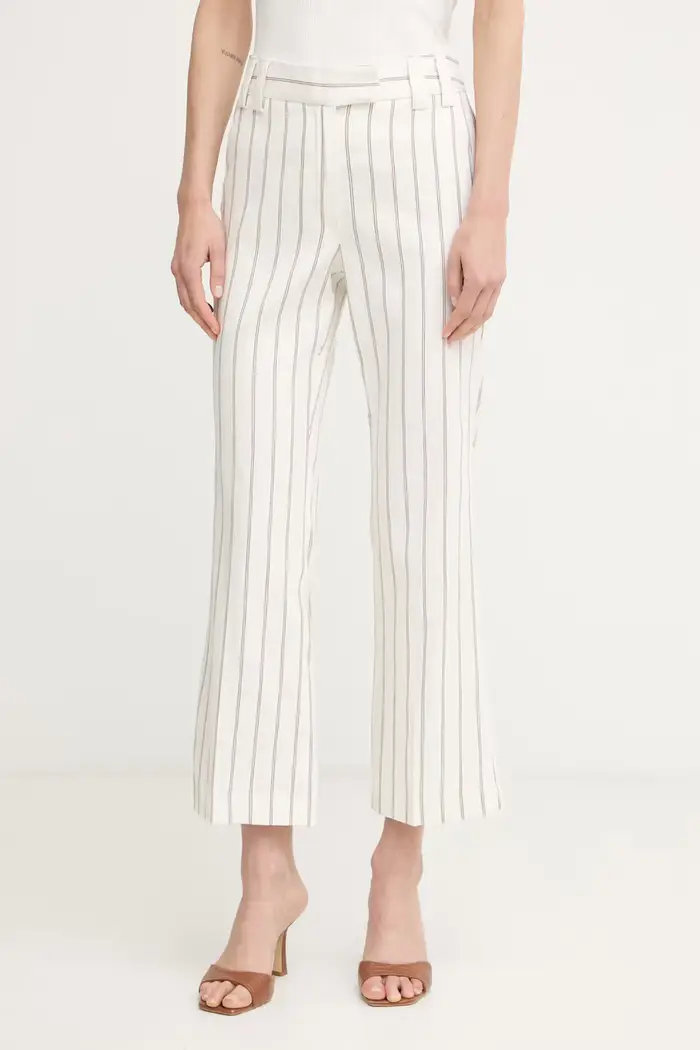 pantaloni da donna con lino FEBO Beige