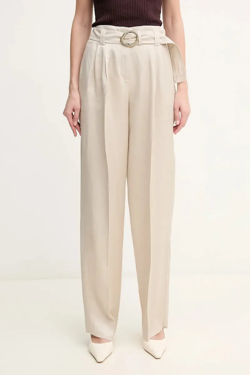 Marella pantaloni in lino misto FATTO donna colore beige 2513131124200
