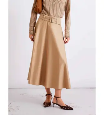 Marella per donna 2613101101200 Gonna in raso di cotone elasticizzato idrorepellente beige Mlltappeto, Marrone, Casual