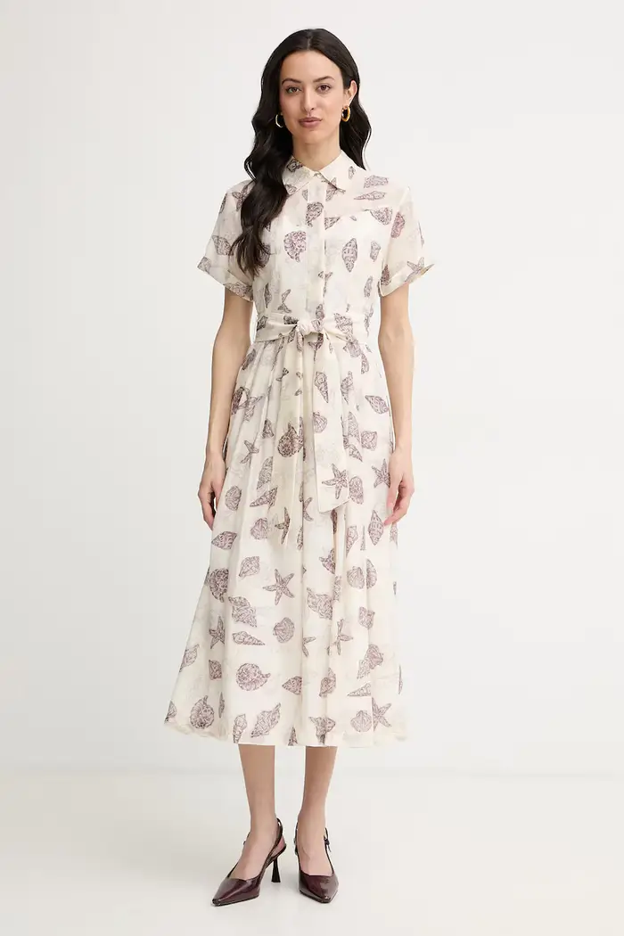 vestito d estate con seta GALLI Beige