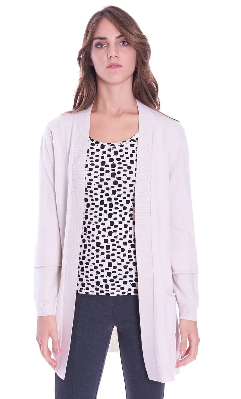 MARIA BELLENTANI Cardigan aperto beige, colore beige