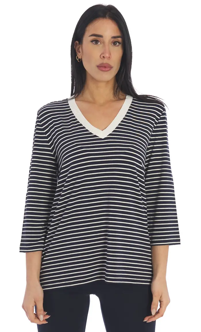MARIA BELLENTANI Maglia rigata - las palmas, colore blu