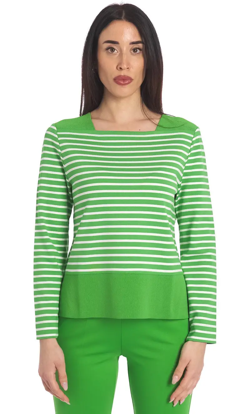 MARIA BELLENTANI Maglia rigata verde, colore verde