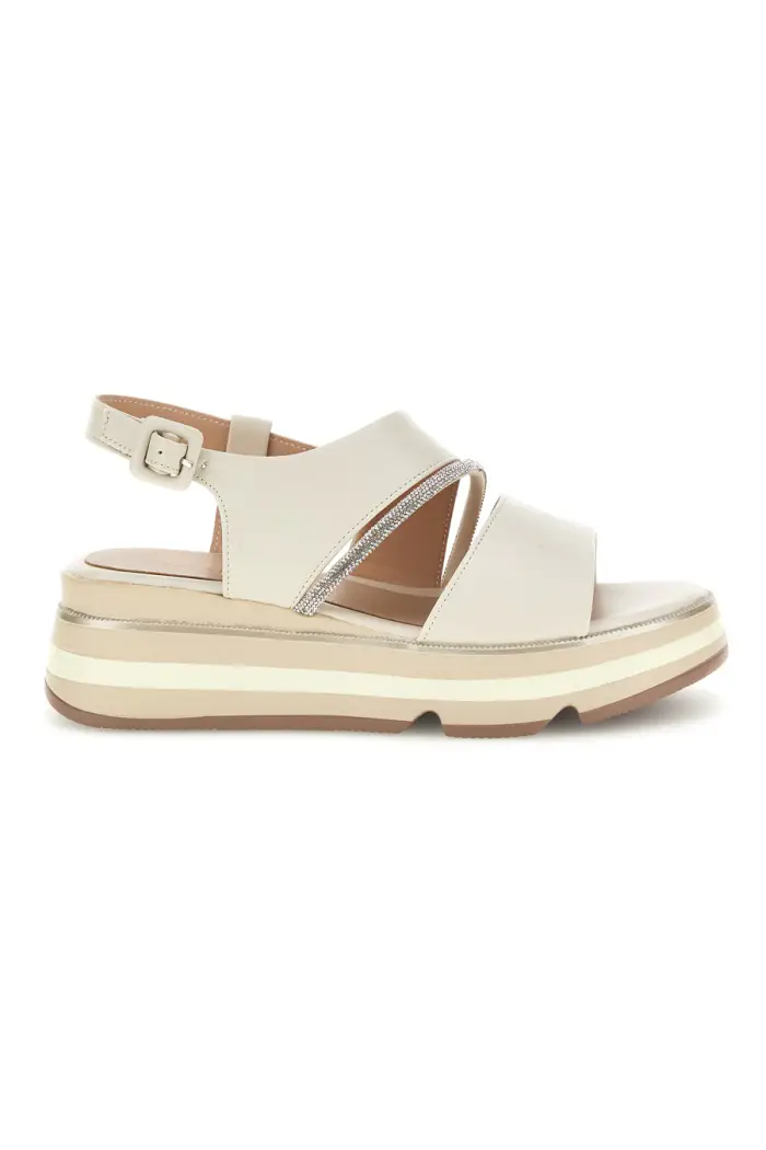 Sandalo beige con cinturino gioiello e chiusura con cinturino Mariella Burani 52193C1580 [BEIGE]