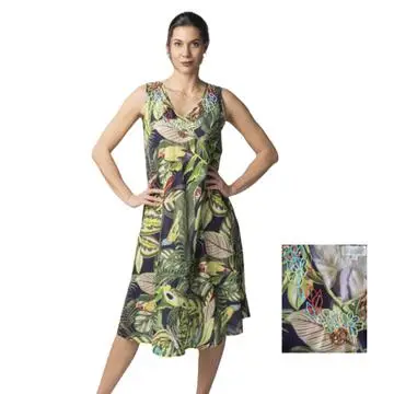 ABITO DONNA SPALLA LARGA IN COTONE VOILE MARILA M106