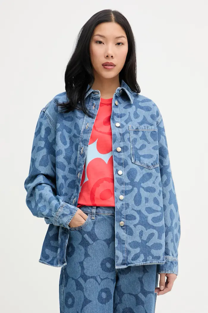 camicia da donna in cotone Blu