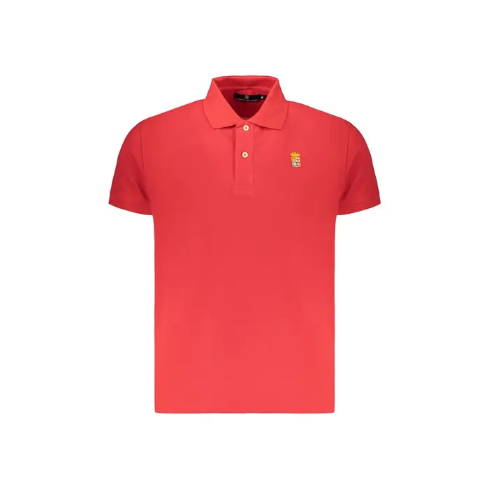 Marina Militare Polo Maniche Corte Uomo Rossa Ricamo Rosso
