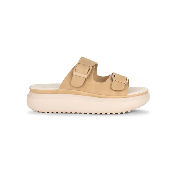 MARINASEVAL Sandali a fascia da donna beige con suola platform e fibbie