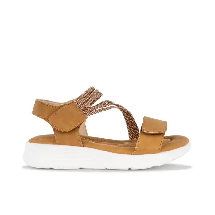 MARINASEVAL Sandali casual beige da donna con strappi