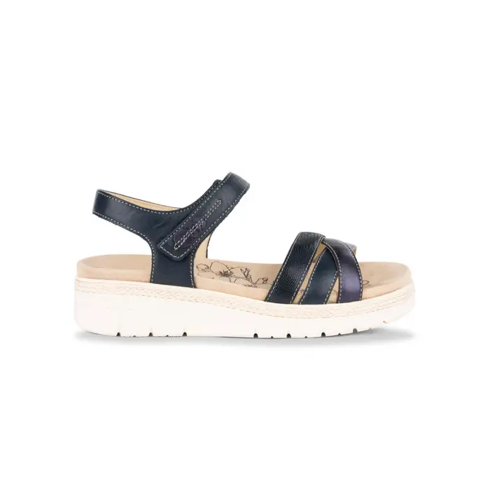 MARINASEVAL Sandali casual in pelle neri da donna con suola platform