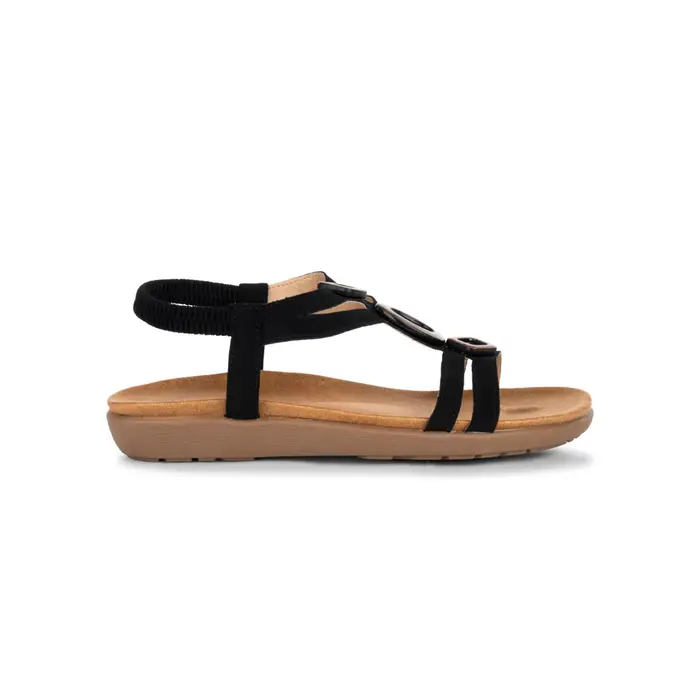 MARINASEVAL Sandali casual neri da donna con pietre