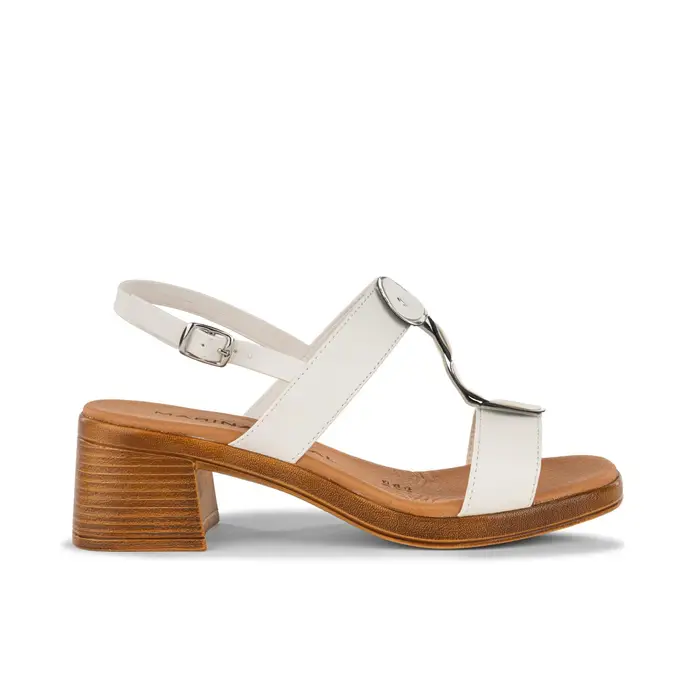 MARINASEVAL Sandali con tacco bianchi da donna