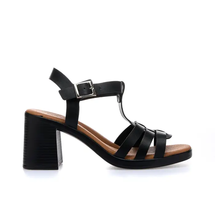 MARINASEVAL Sandali neri con tacco largo alto