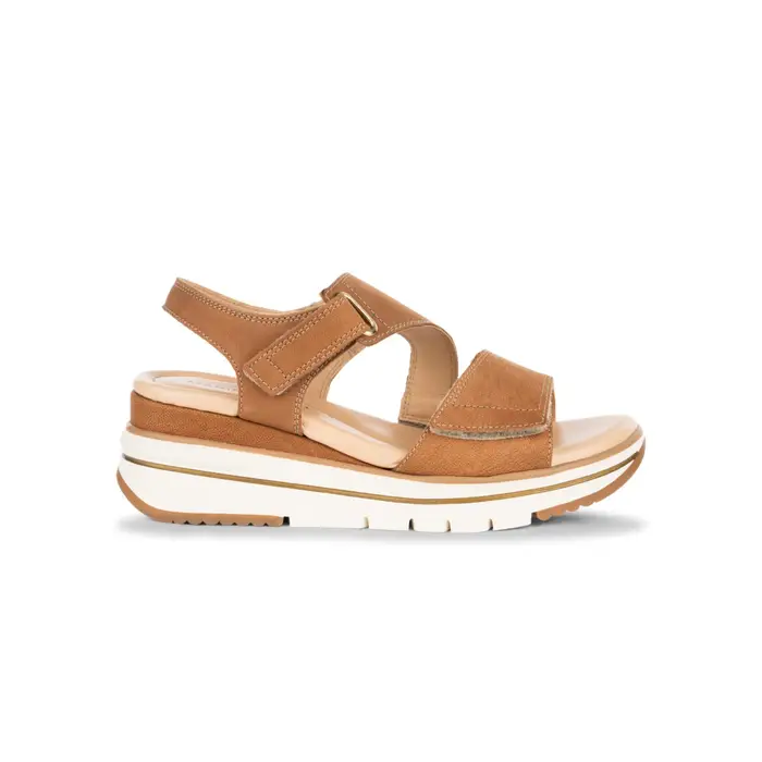 MARINASEVAL Sandali sportivi da donna marroni in pelle con suola platform