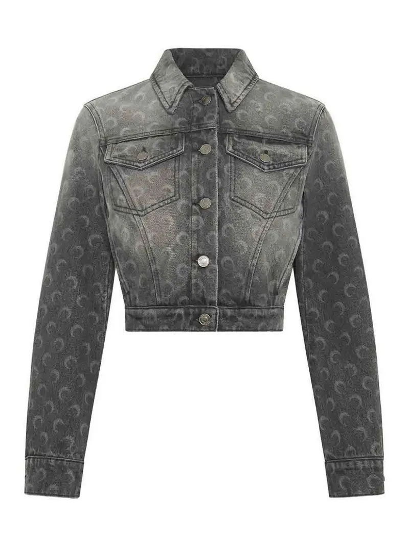 Marine Serre Giacca in denim lunare Grigio
