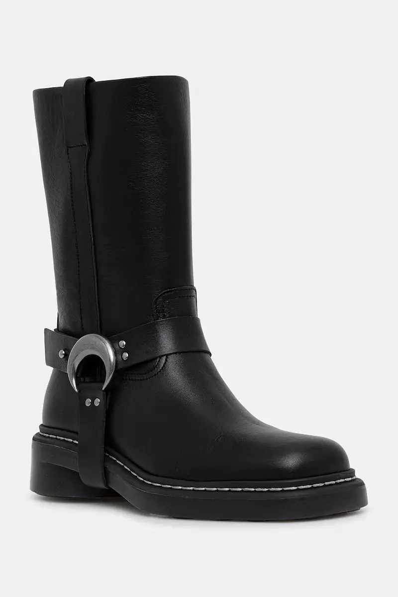 Marine Serre stivaletti alla caviglia in pelle Smooth Leather MS Moto donna colore nero WFW045A.RLEA0017