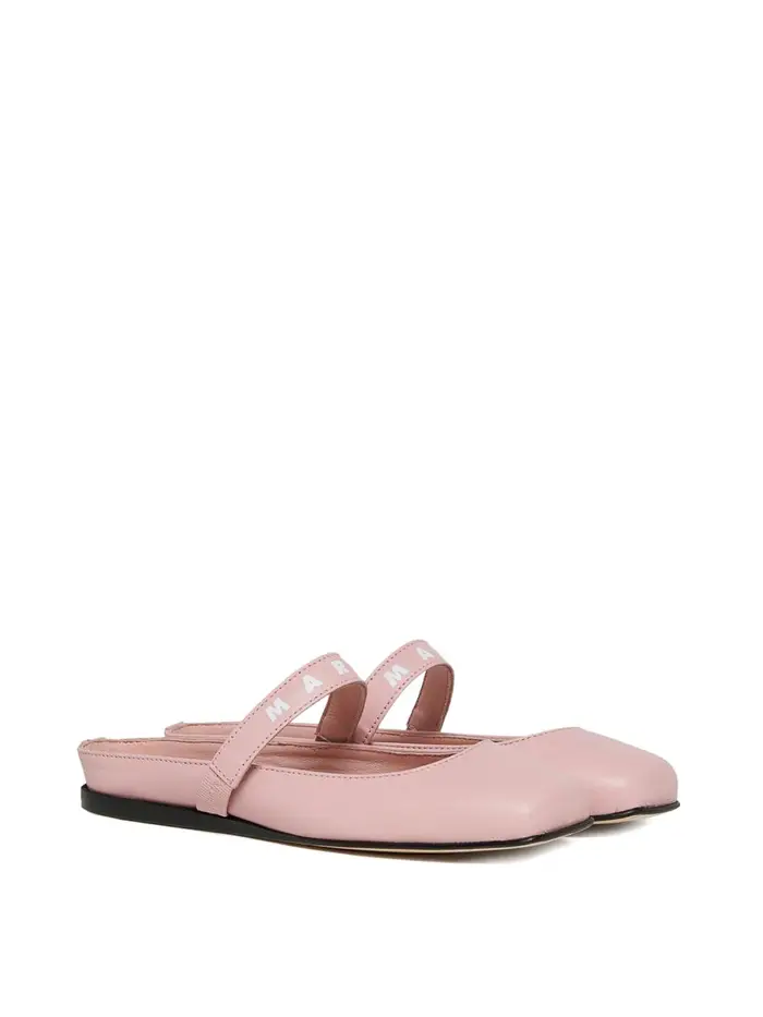 Marni Ballerine Con Logo Color Carne E Neutri