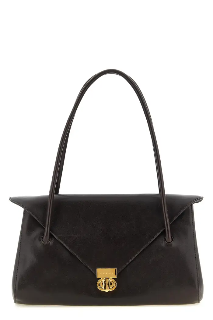 MARNI Borsa A Spalla E/W In Pelle Marrone