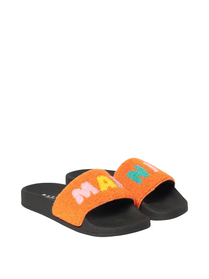 Marni Ciabatte Con Logo Arancione