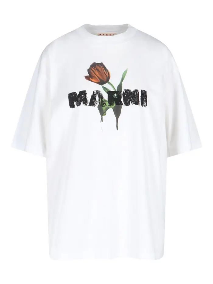 Marni Logo della T-shirt Bianco