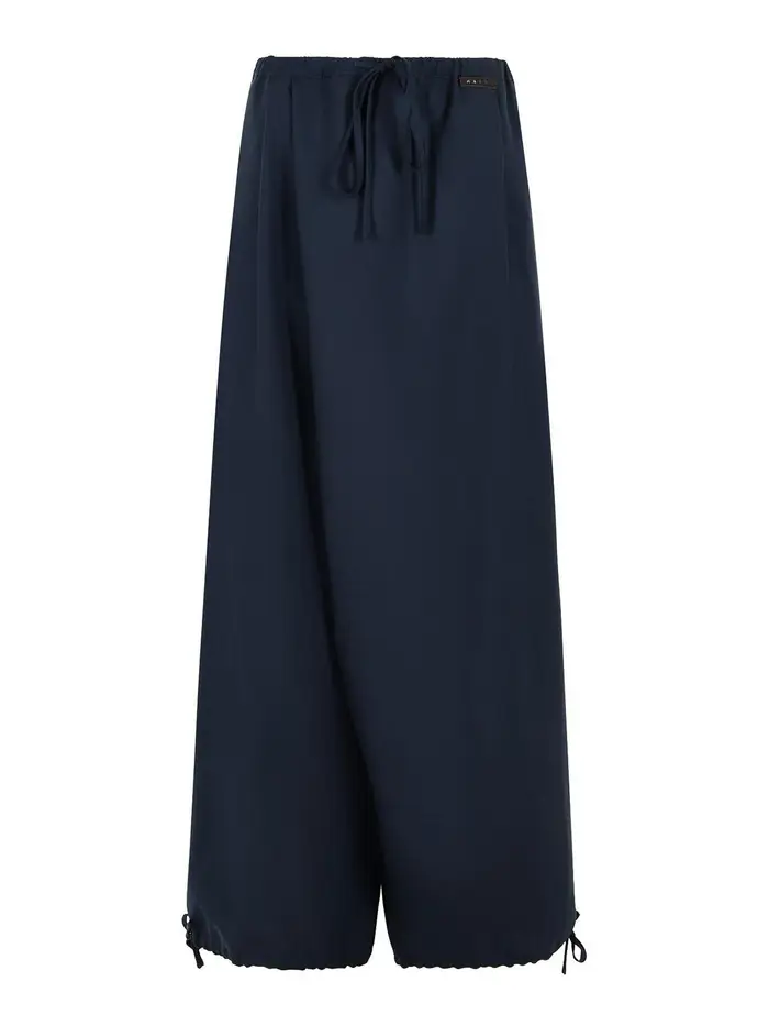 Pantaloni Blu In Lana Vergine