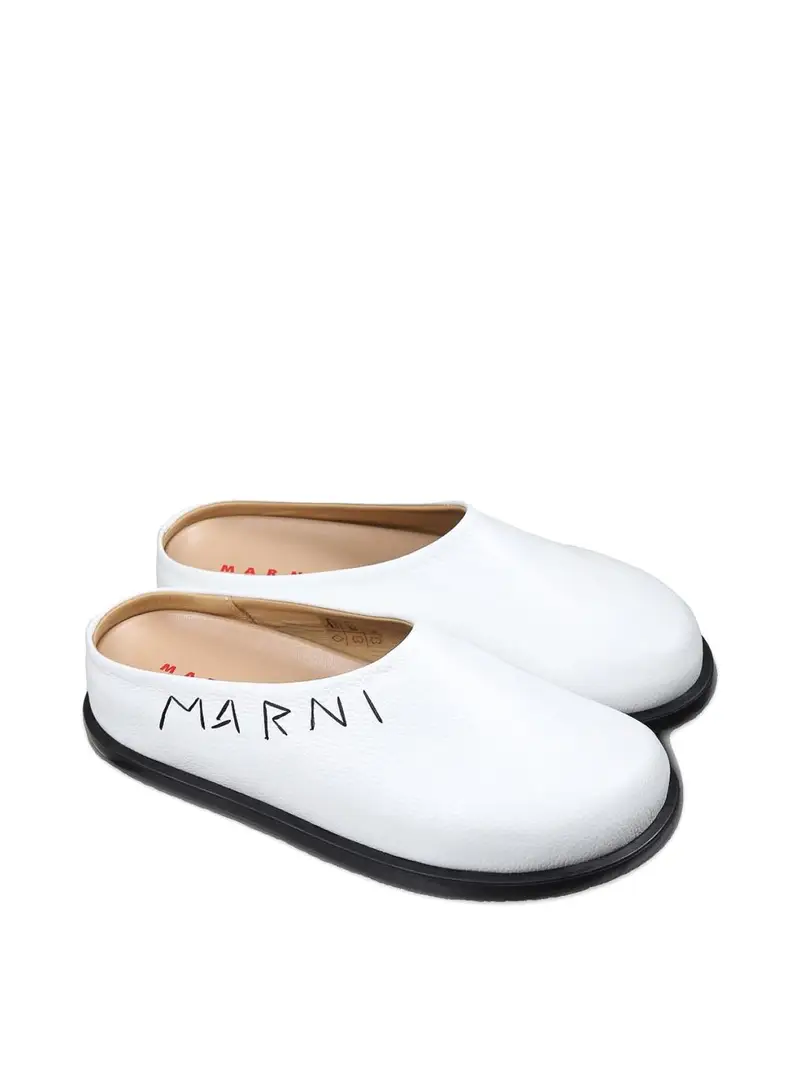Marni Sabot Con Logo Bianco