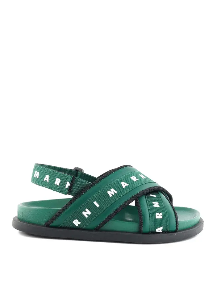 Marni Sandali Con Logo Verde