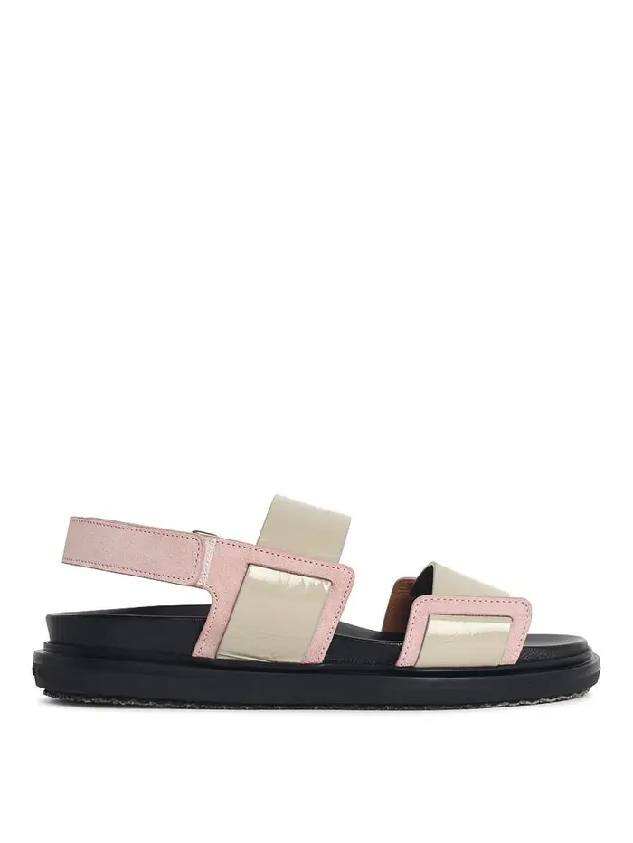 Marni Sandali Fussbett in pelle rosa Color Carne E Neutri
