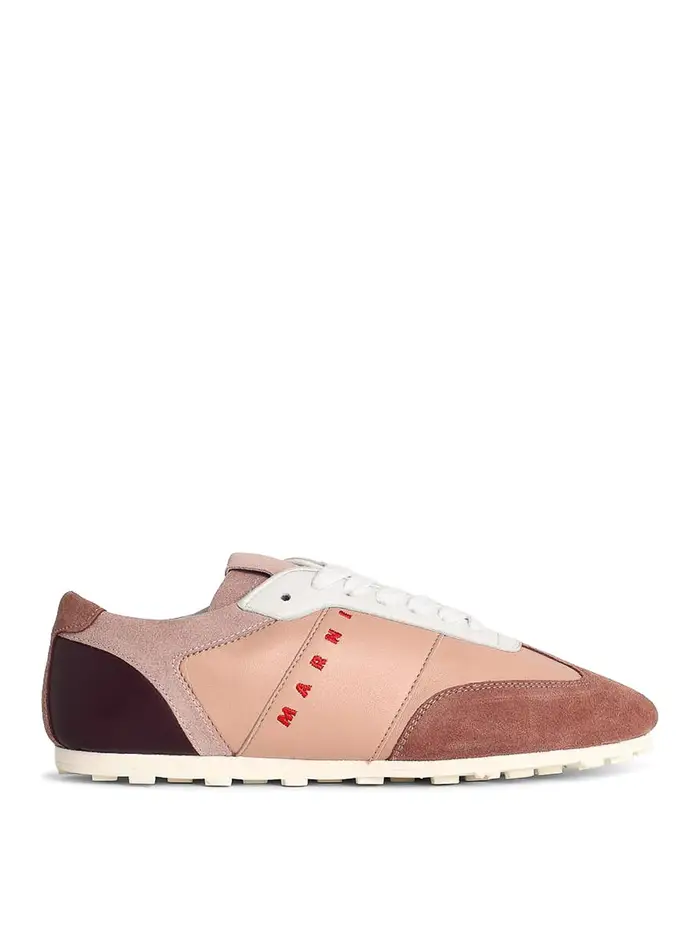 Marni Sneaker in pelle rosa di calcio softy Color Carne E Neutri