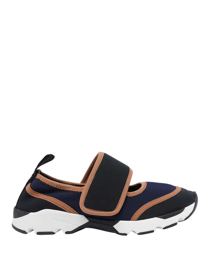Marni Sneakers Mary Jane Runner in lycra Blu