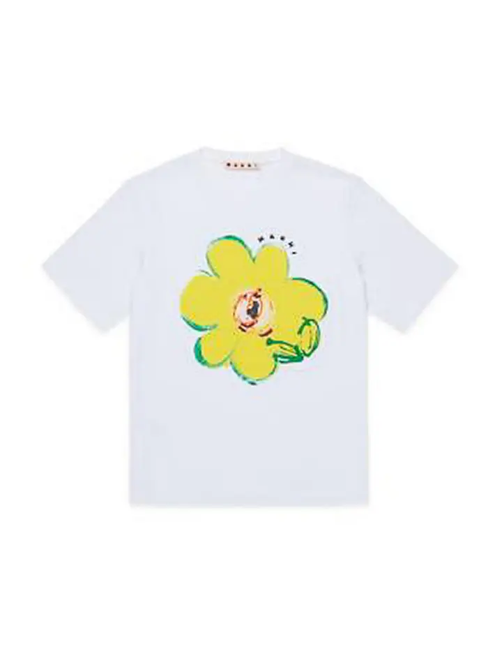 Marni T-Shirt Con Stampa Bianco