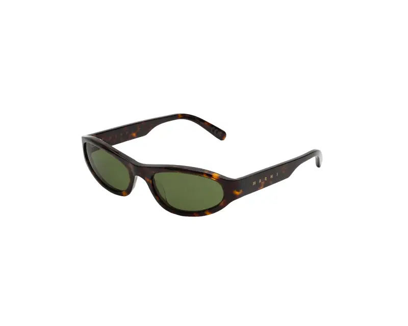 Marni Unisex K86 Yozamei 3627 Occhiali da sole Acetato Havana Verde Avvolgente