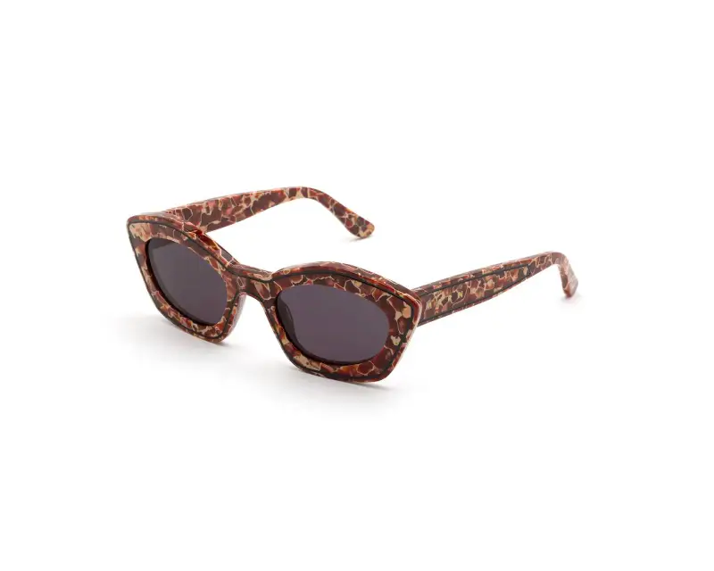 Marni Unisex OI2 Kea Island Lava Occhiali da sole Acetato Marrone Nero Cat Eye