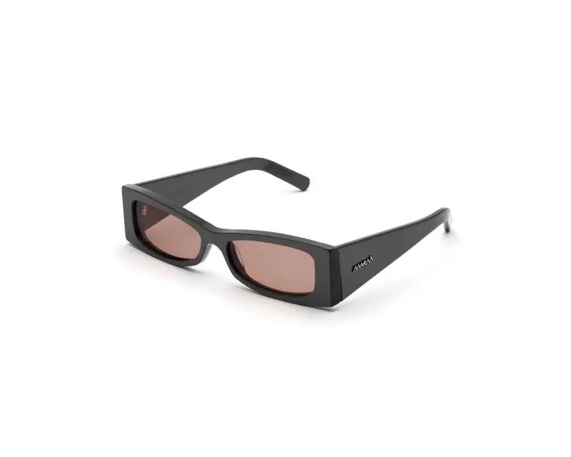 Marni Unisex SEI Zokoa Solid Grey Occhiali da sole Acetato Grigio Rosso Squadrata