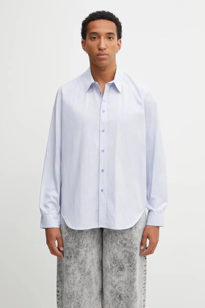 Martine Rose camicia in cotone Classic uomo colore blu 401WS18531