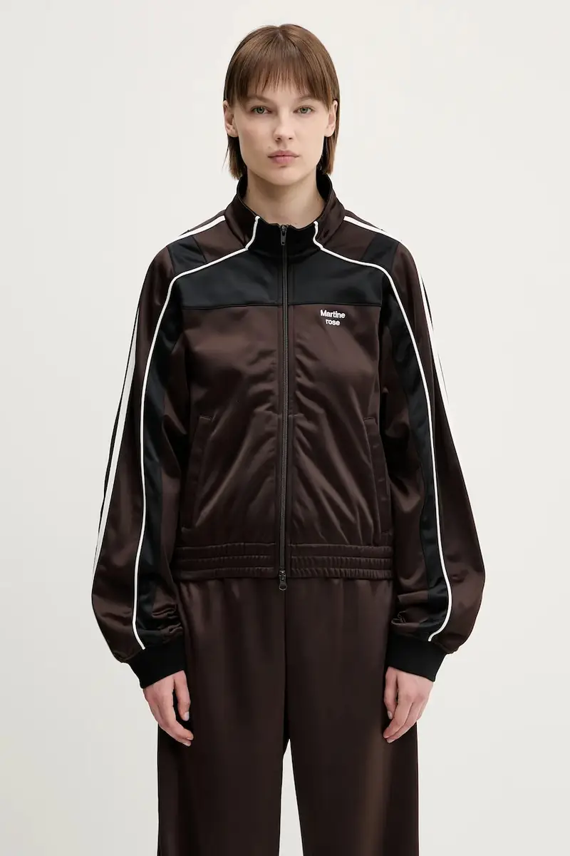 Martine Rose felpa Shrunken Track donna colore marrone 137JT12700