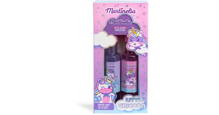 Little Unicorn Bath SET set per bambini 3+ gel doccia 240 ml + shampoo per bambini 240 ml + bomba da bagno 150 g