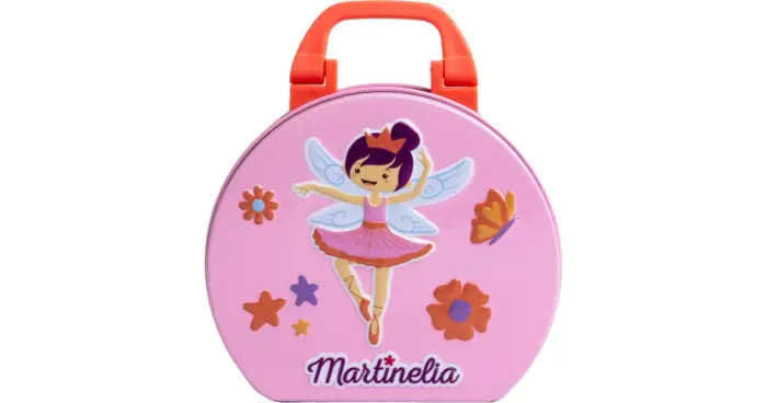 Martinelia Magic Ballet Beauty SET Tin custodia per il trucco per bambini 3+ ombretti 9 pz + lucidalabbra 4 pz + custodia per il trucco +