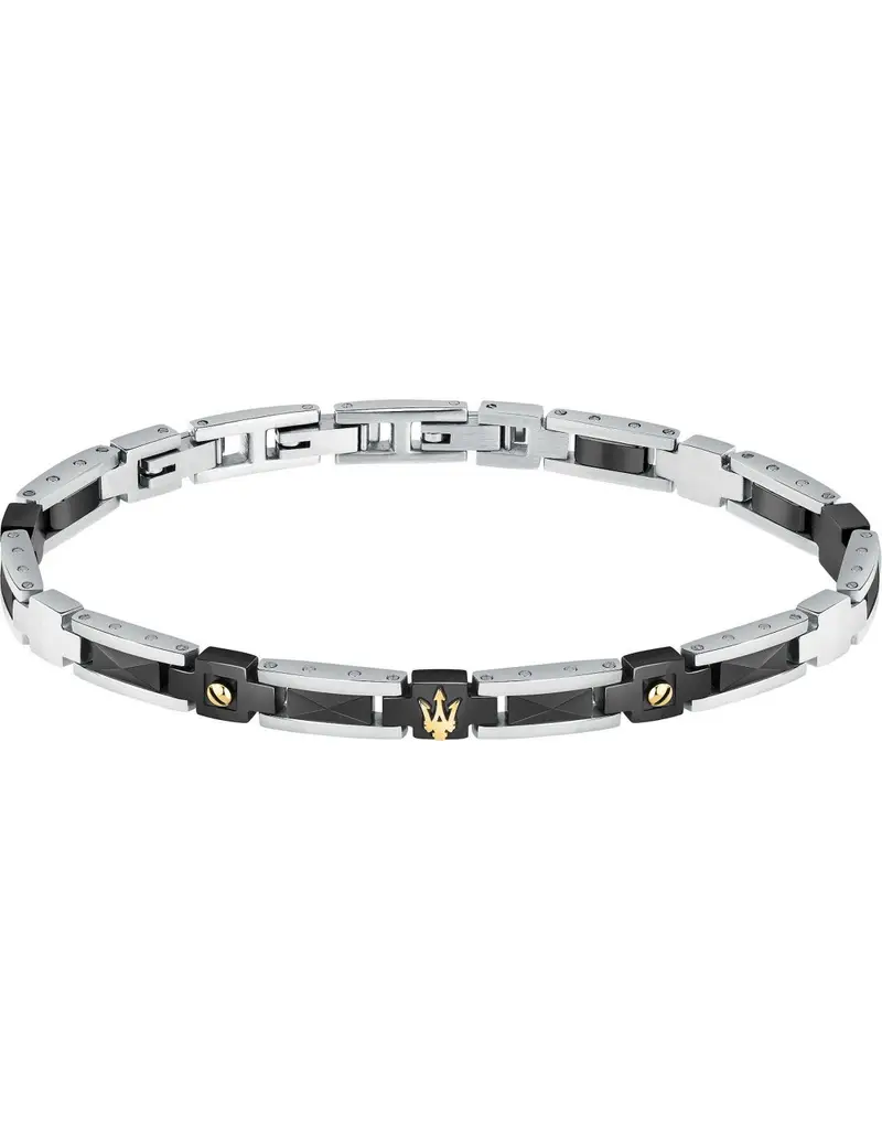 Maserati Bracciale Uomo Ceramic in acciaio e ceramica blu JM423ATZ30