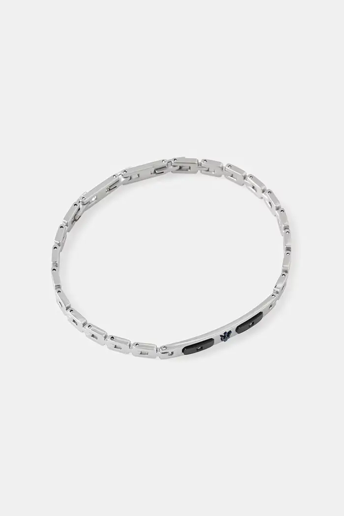 MASERATI braccialetto da uomo acciaio inox diamante DIAMONDS Argento