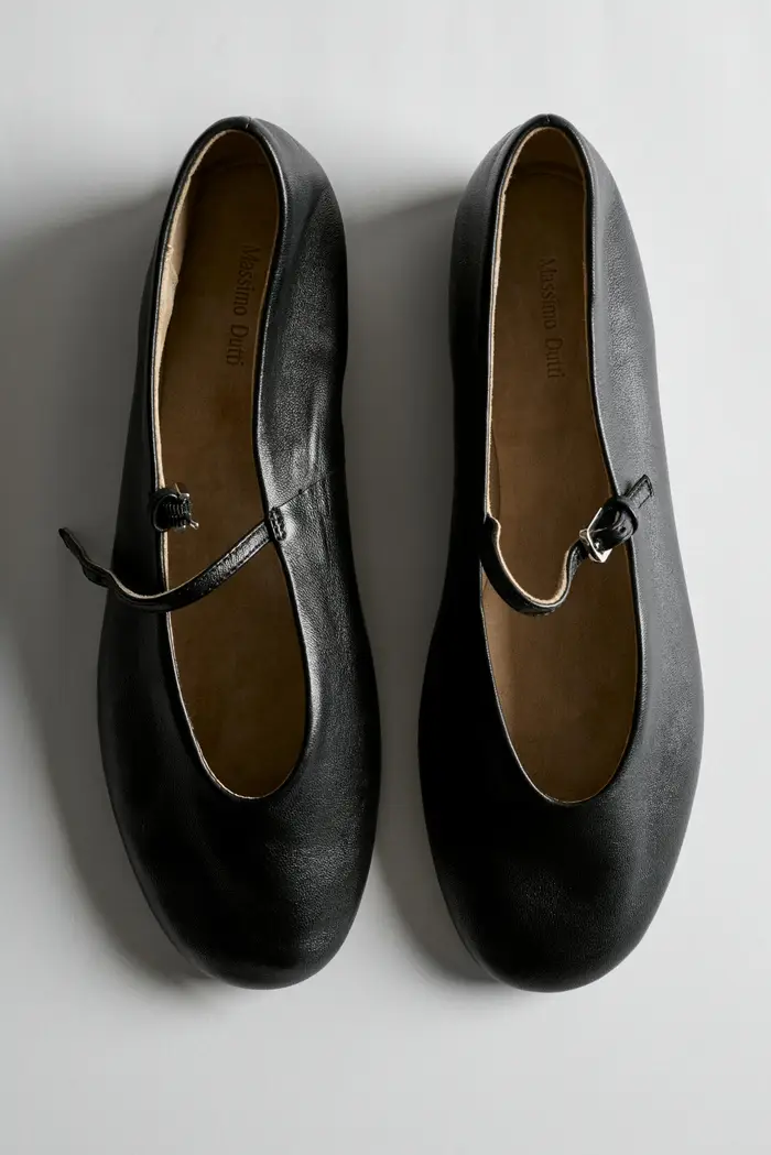 Ballerina In Pelle Soft - Nero - - Massimo Dutti - Female
