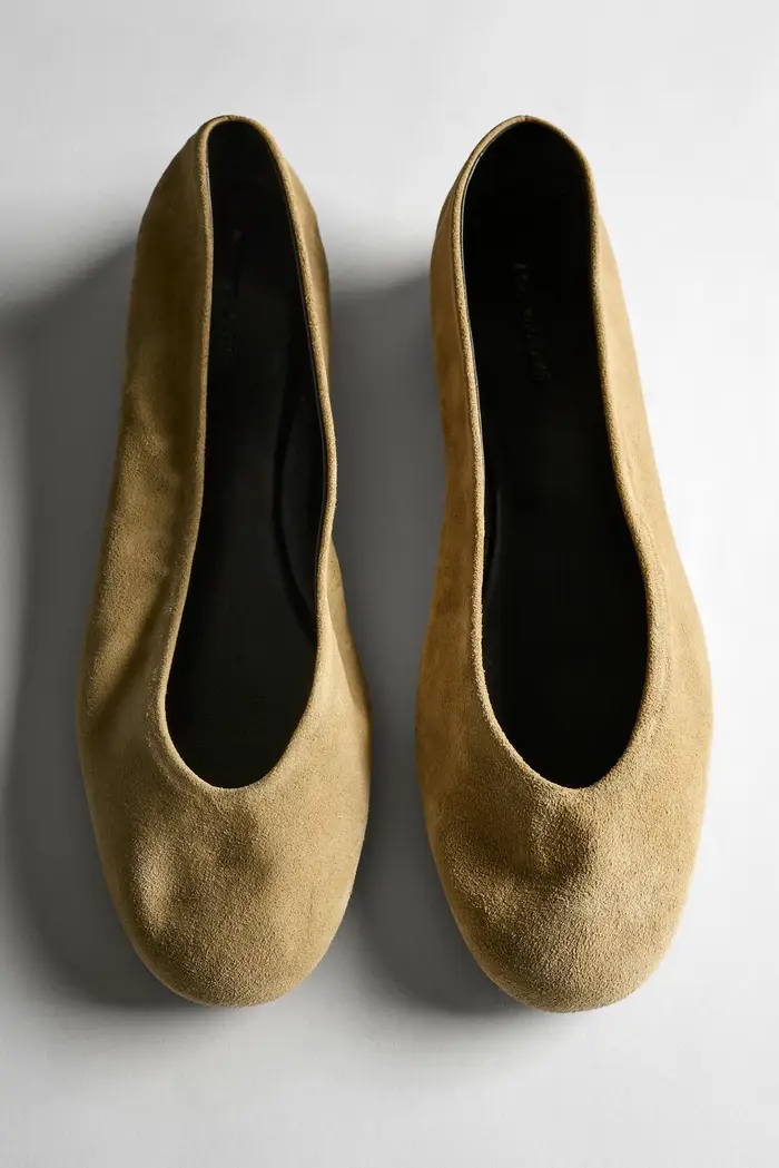 Ballerine In Pelle Scamosciata - Senape - - Massimo Dutti - Female