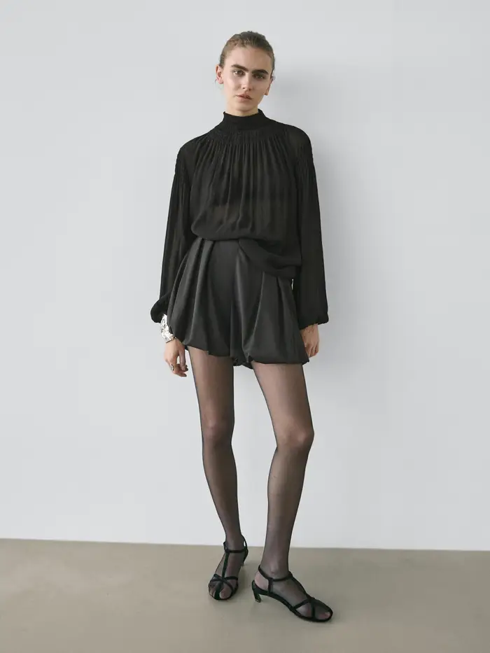Massimo Dutti Bermuda Corti Globo - Studio - Nero - - - Femminile