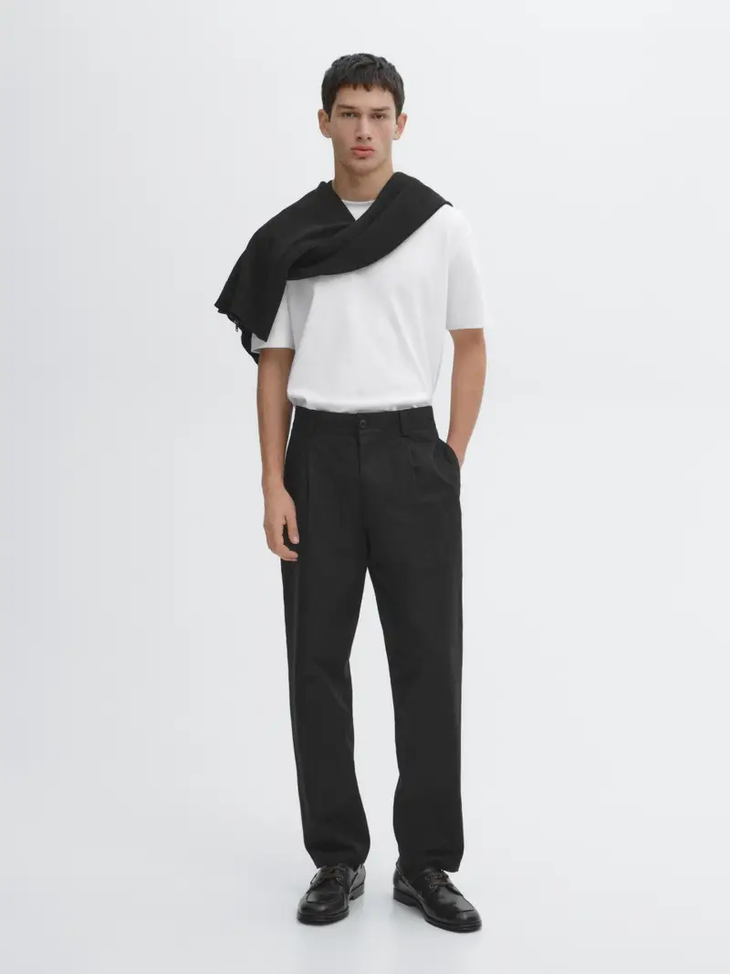 Massimo Dutti Maglietta Medium Weight 100% Cotone - Bianco - - - Maschile