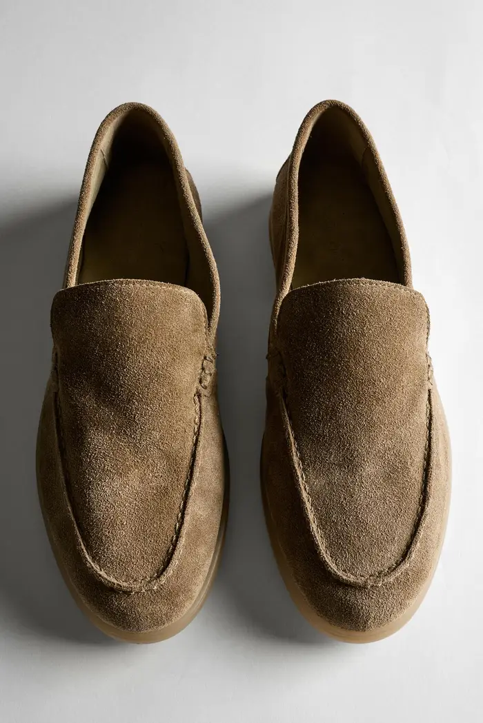Mocassini In Pelle Scamosciata - Visone - - Massimo Dutti - Female