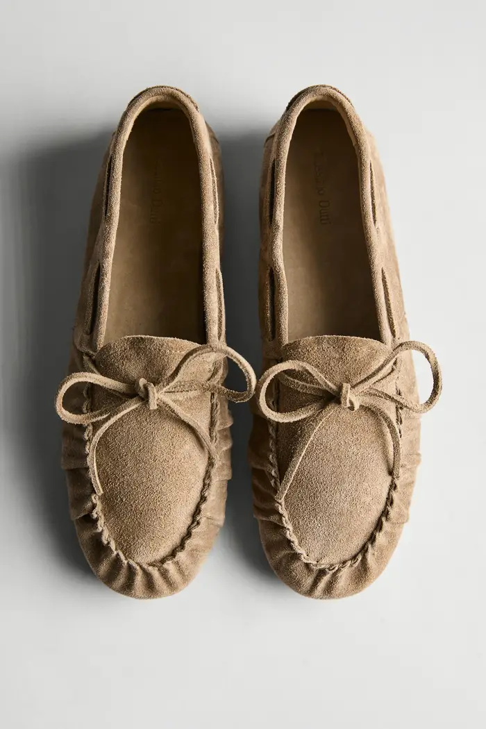 Mocassini In Pelle Soft Arricciati - Visone - - Massimo Dutti - Female