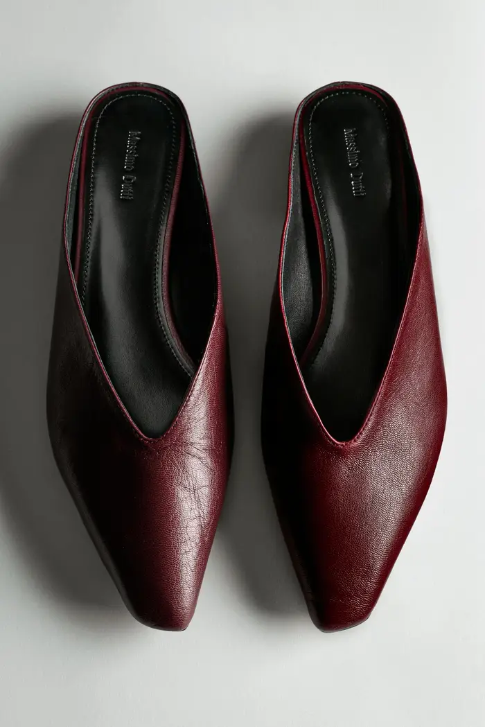 Mule In Pelle Morbida - Bordeaux - - Massimo Dutti - Female