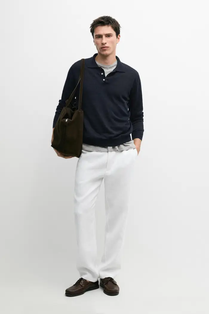 Massimo Dutti Pantaloni Jogger Fit In Lino - Bianco - - - Maschile