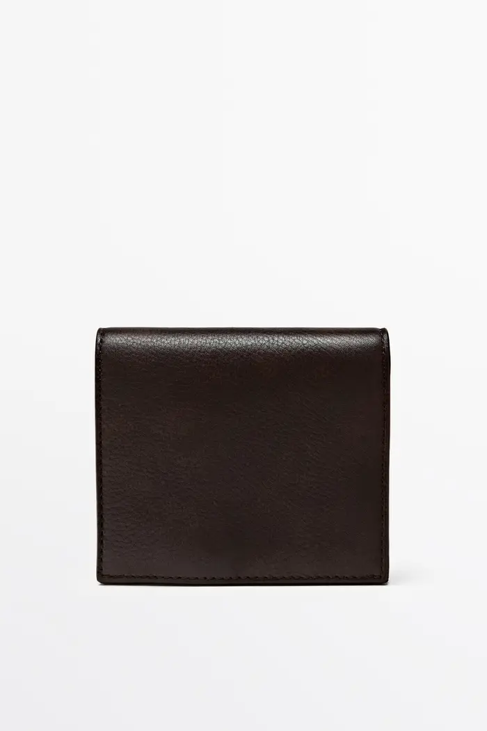 Portafoglio In Pelle Nappa - Marrone - - Massimo Dutti - Male