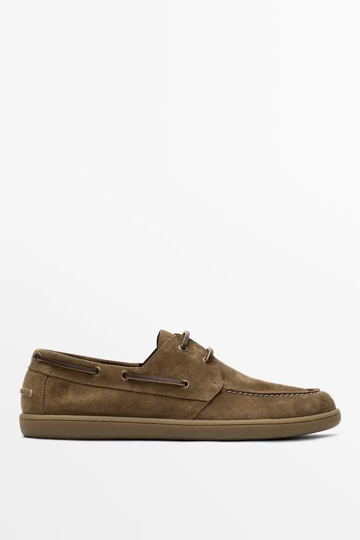 Scarpa Nautica In Morbida Pelle - Camel - - Massimo Dutti - Male